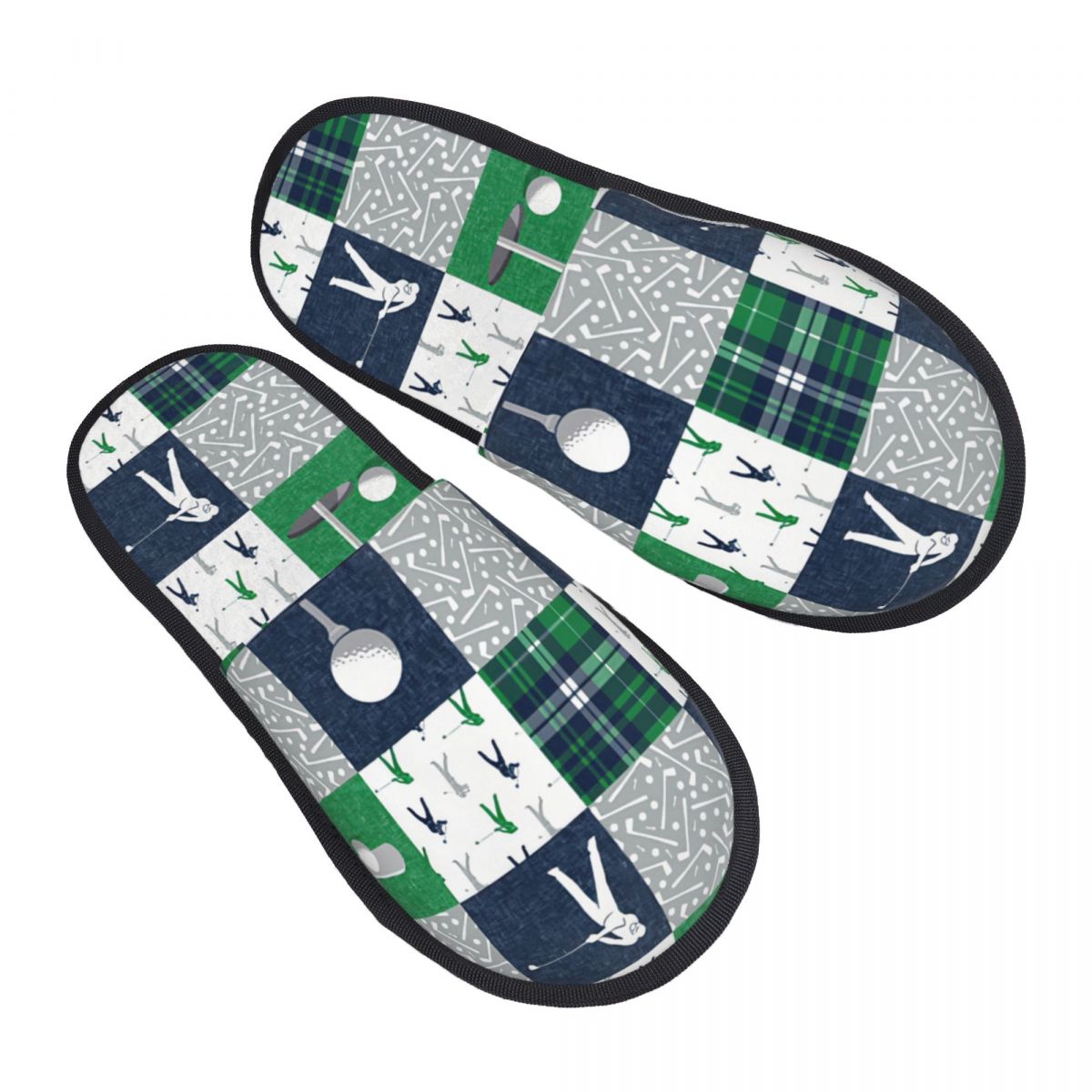 Spa & Wellness Centre Lielupe - Golf Navy Plaid Guest Slippers for