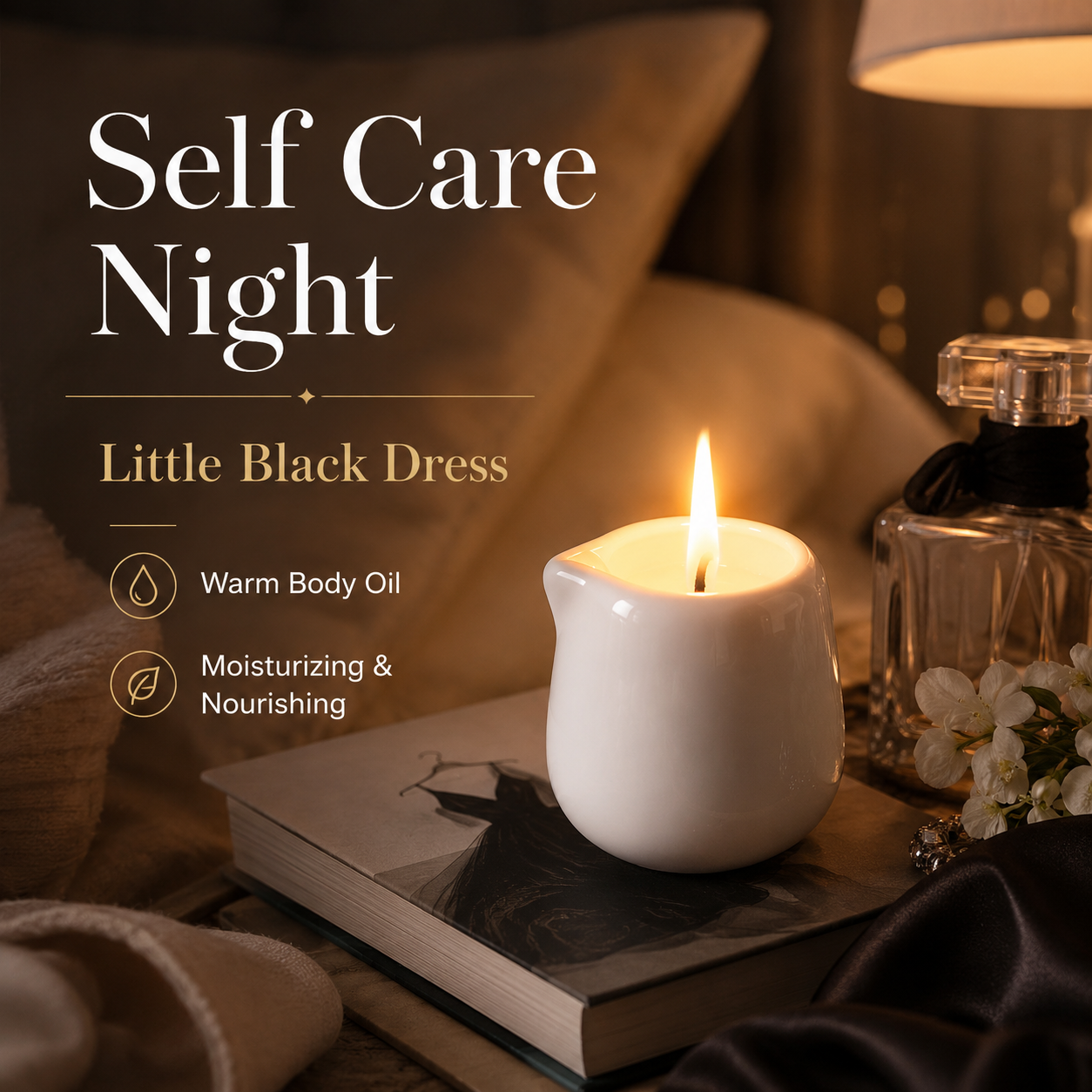 Massage Candle Melting - Ceramic Massage Oil Candle Little Black