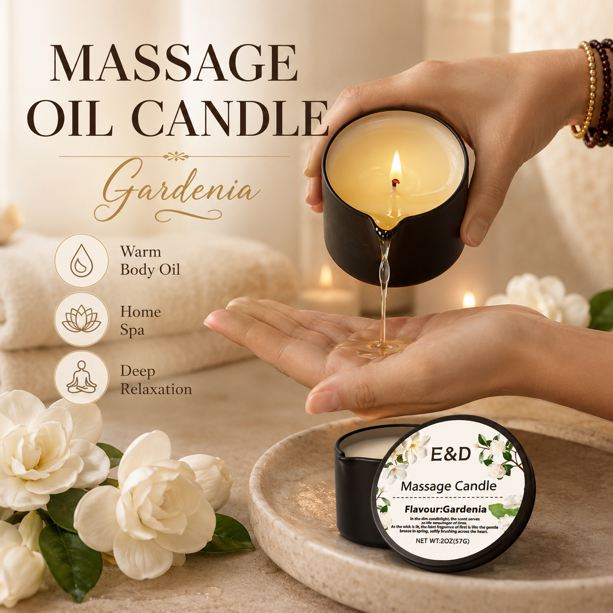 Gardenia Massage Oil Candle 2o - Massage Candle Melting 리뷰 및 가격