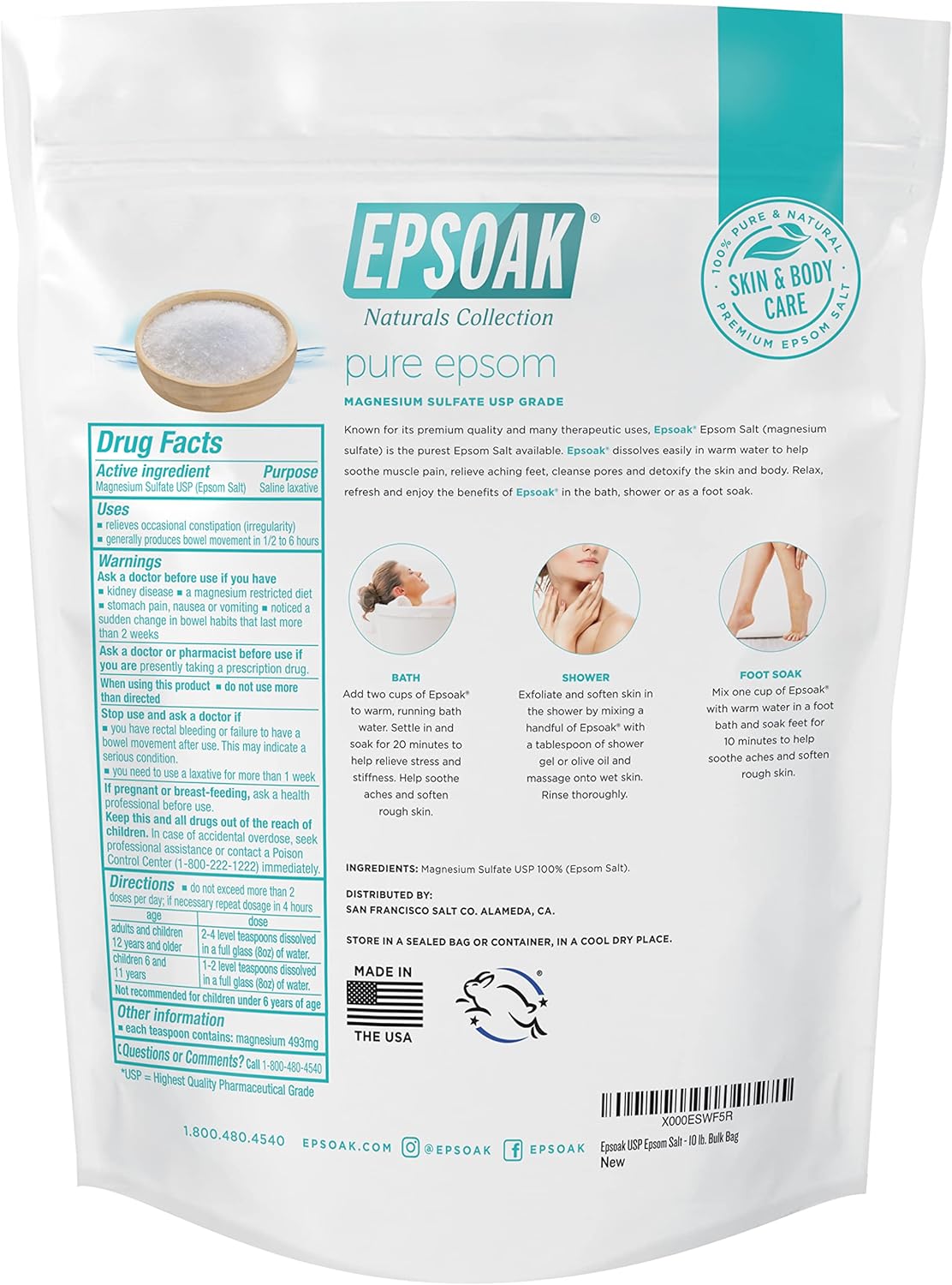 Epsom Salt 10 lb. Magnesium Su - Epsom Salt Bag 리뷰 및 가격