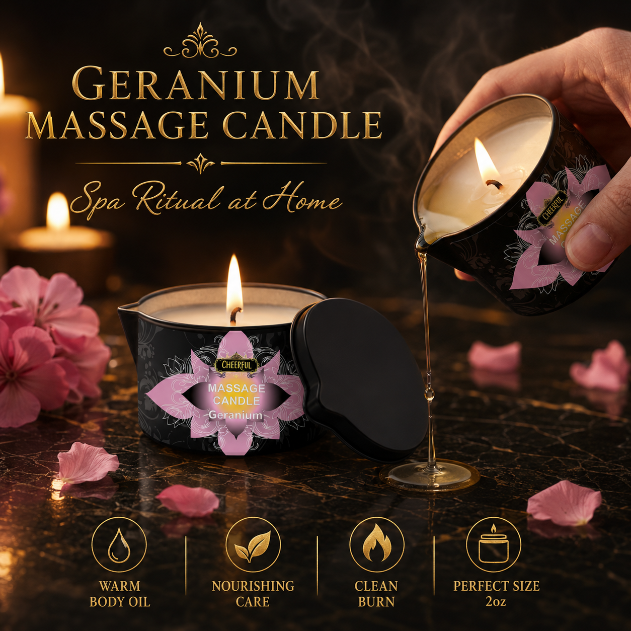 Geranium Massage Oil Candle 2o - Massage Candle Melting 리뷰 및 가격