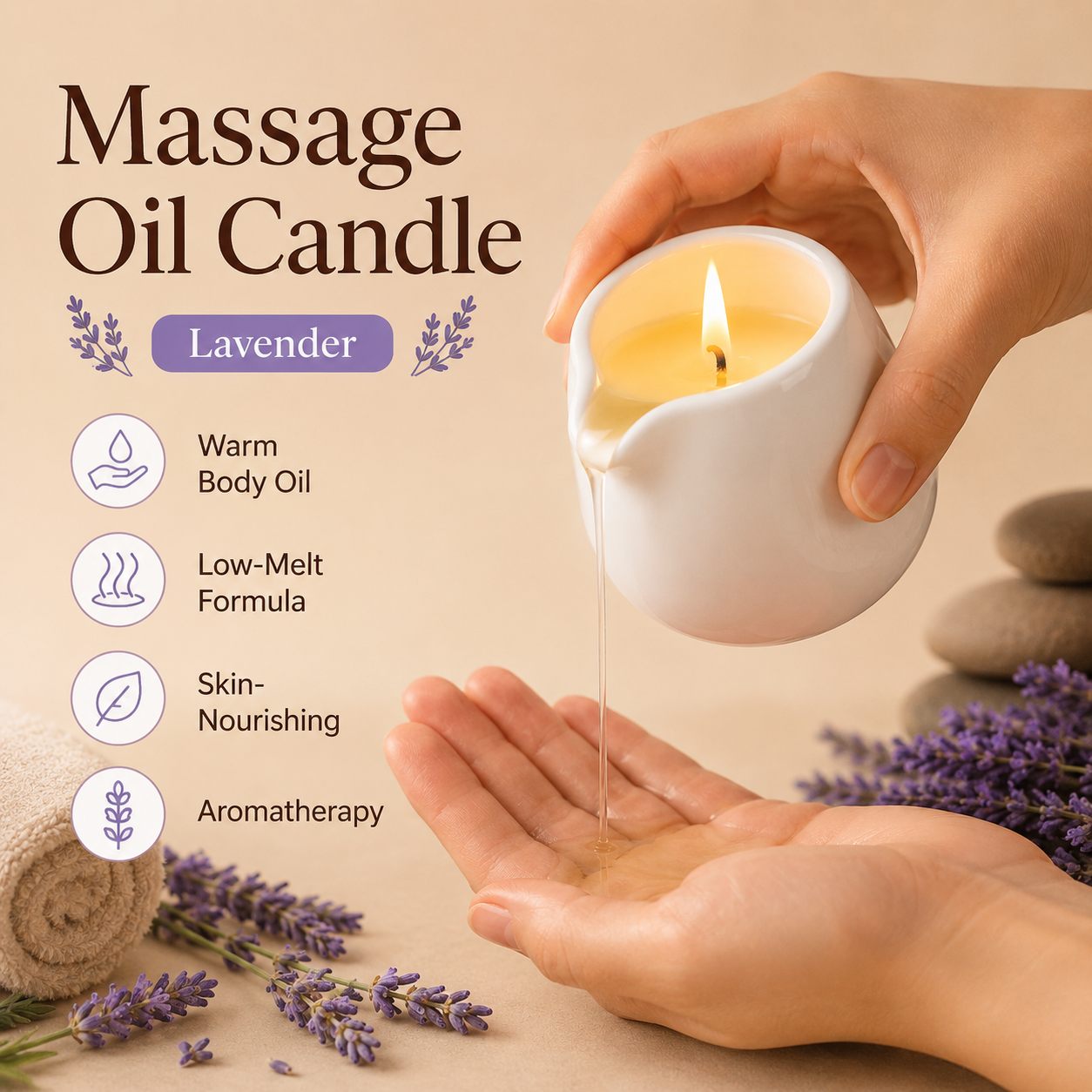 Ceramic Massage Oil Candle Lav - Massage Candle Melting 리뷰 및 가격