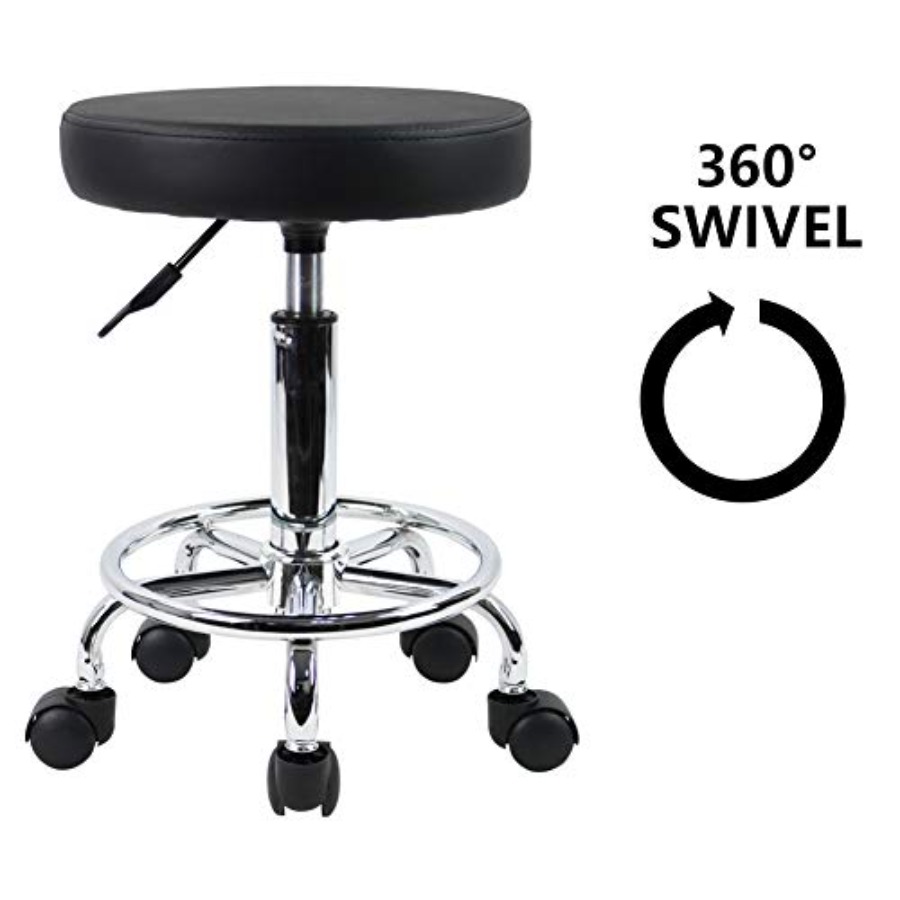 PU Leather Round Rolling Stool - Spa & Wellness Earth City Москва 리뷰 및 가격